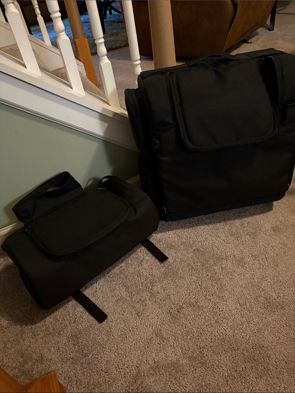 T-Bags Black Motorcycle Travel Bag with Detachable Pouch